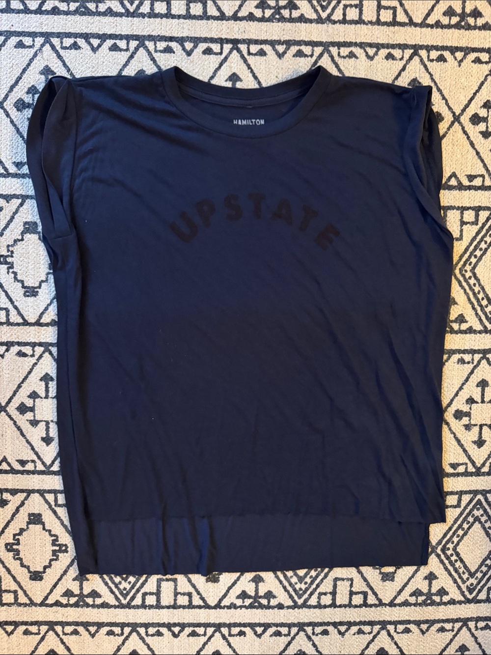 Hamilton & Adams Women's Navy Short Sleeve Tee with 'UPSTATE' Chest Print